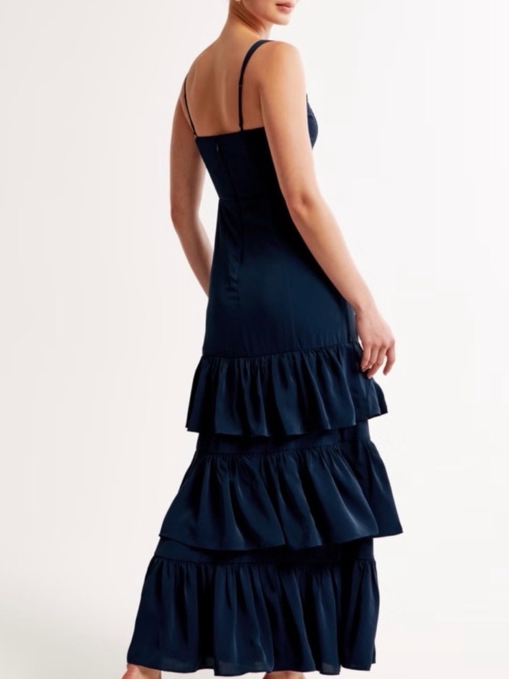 Abercrombie & Fitch Navy Tiered Ruffle Maxi Dress NWT Size Small